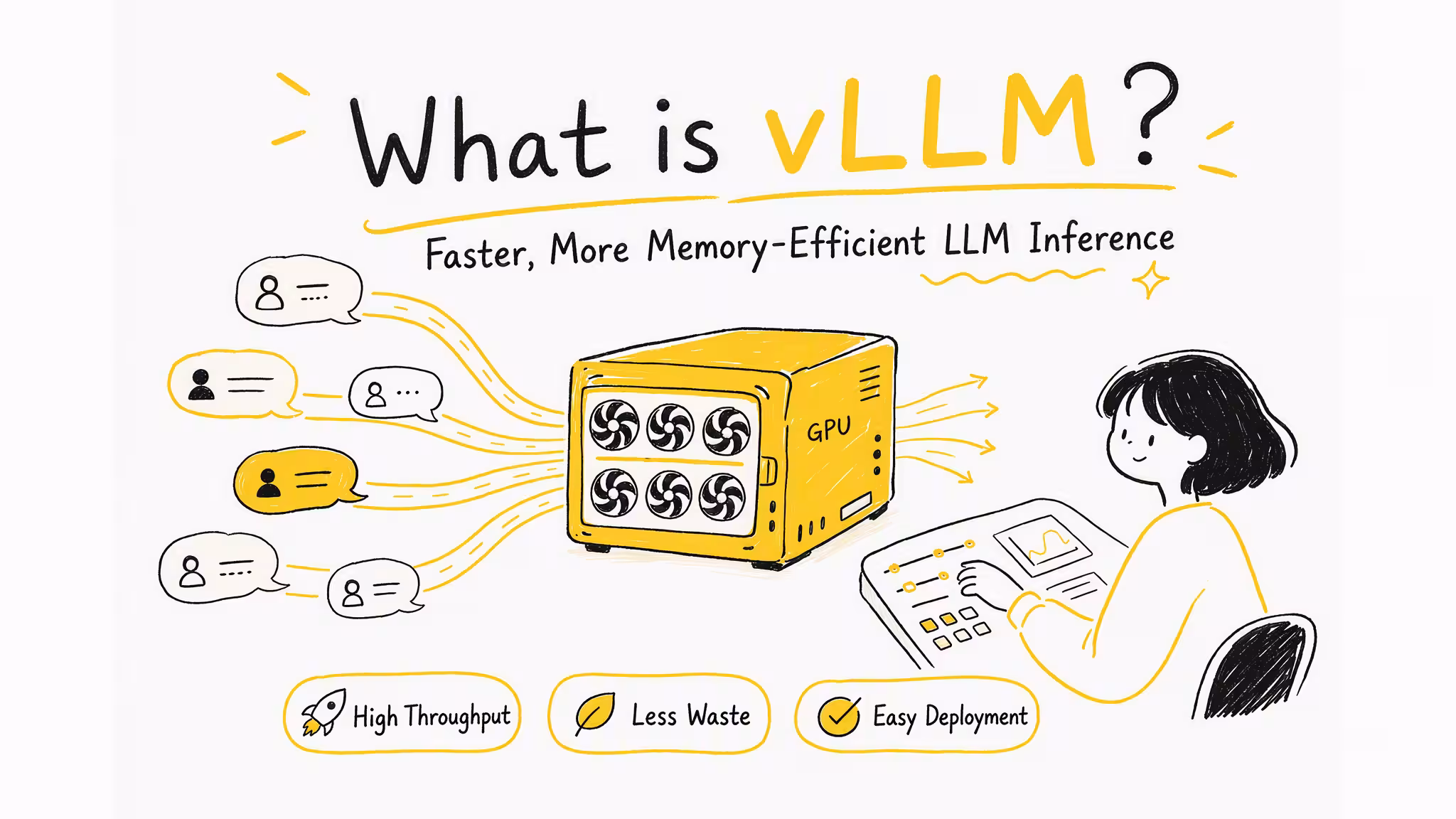 ตัวอย่าง Infographic หัวข้อ vLLM ที่สร้างด้วย AI ผ่าน skill ของ Qwen Work